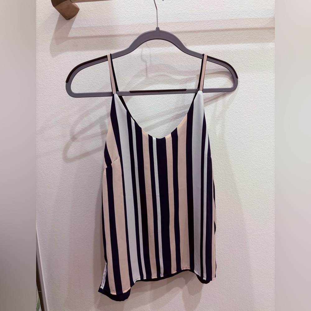 Chic Striped Camisole in Black and Cream